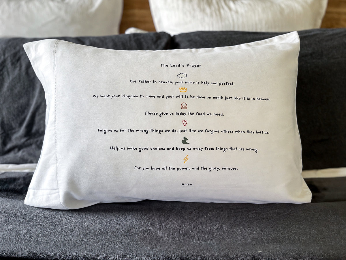 the Lord's Prayer pillowcase
