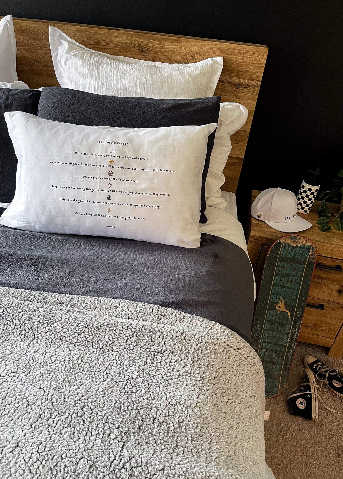 the Lord's Prayer pillowcase