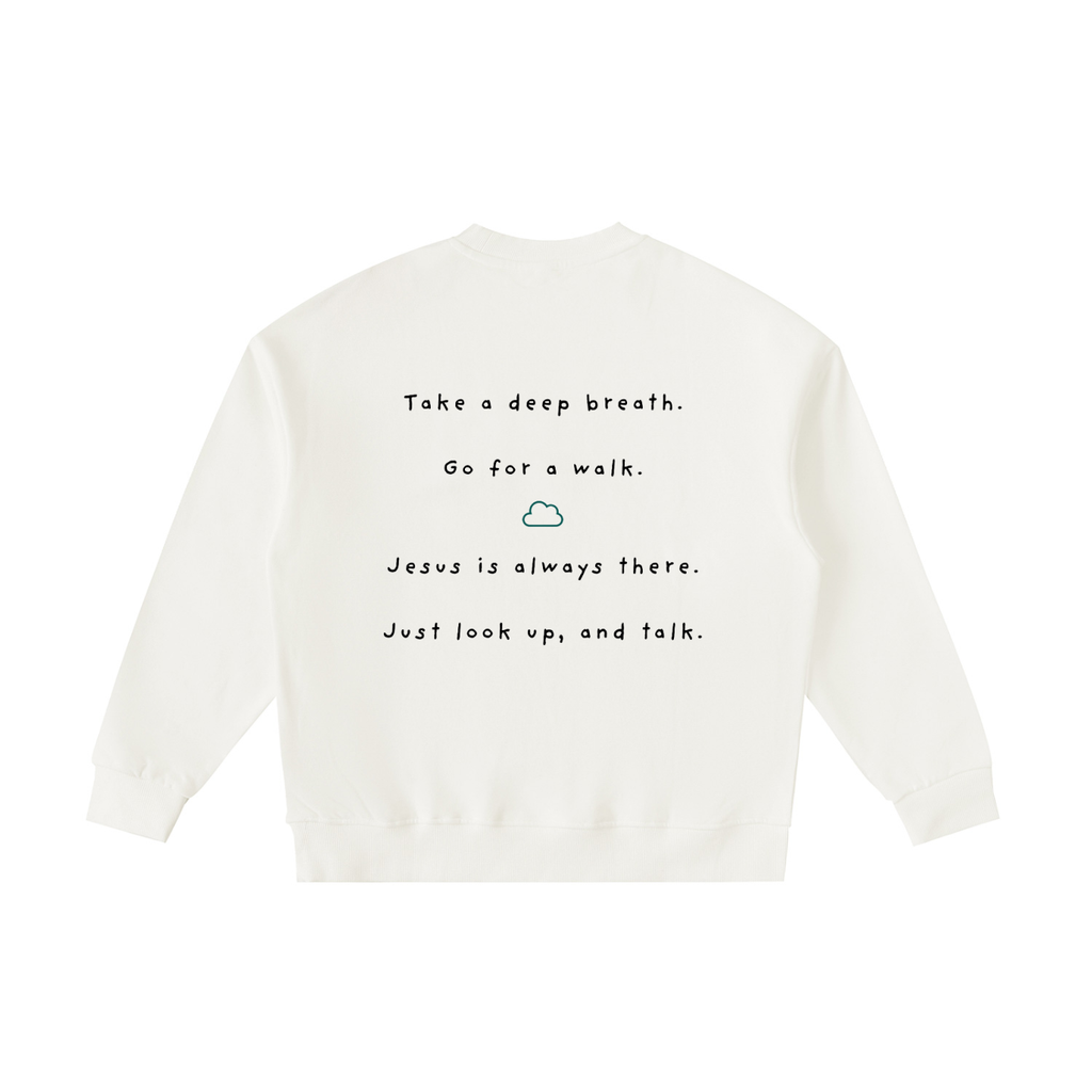 look up loose fit crewneck sweatshirt