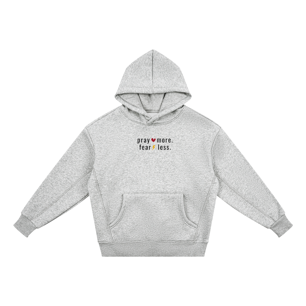 pray more. fear less. oversized hoodie