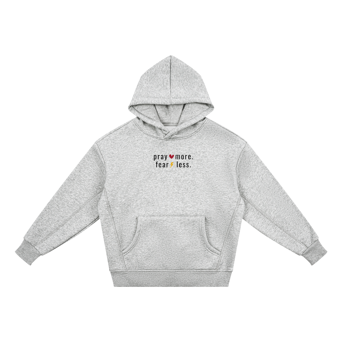 pray more. fear less. oversized hoodie